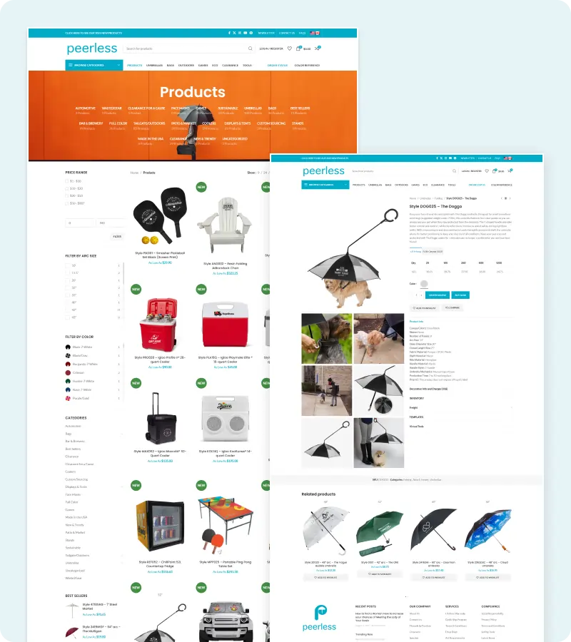 Custom WooCommerce Store for Peerless Umbrella (B2B & Wholesale) Custom WooCommerce Store for Peerless Umbrella (B2B & Wholesale)