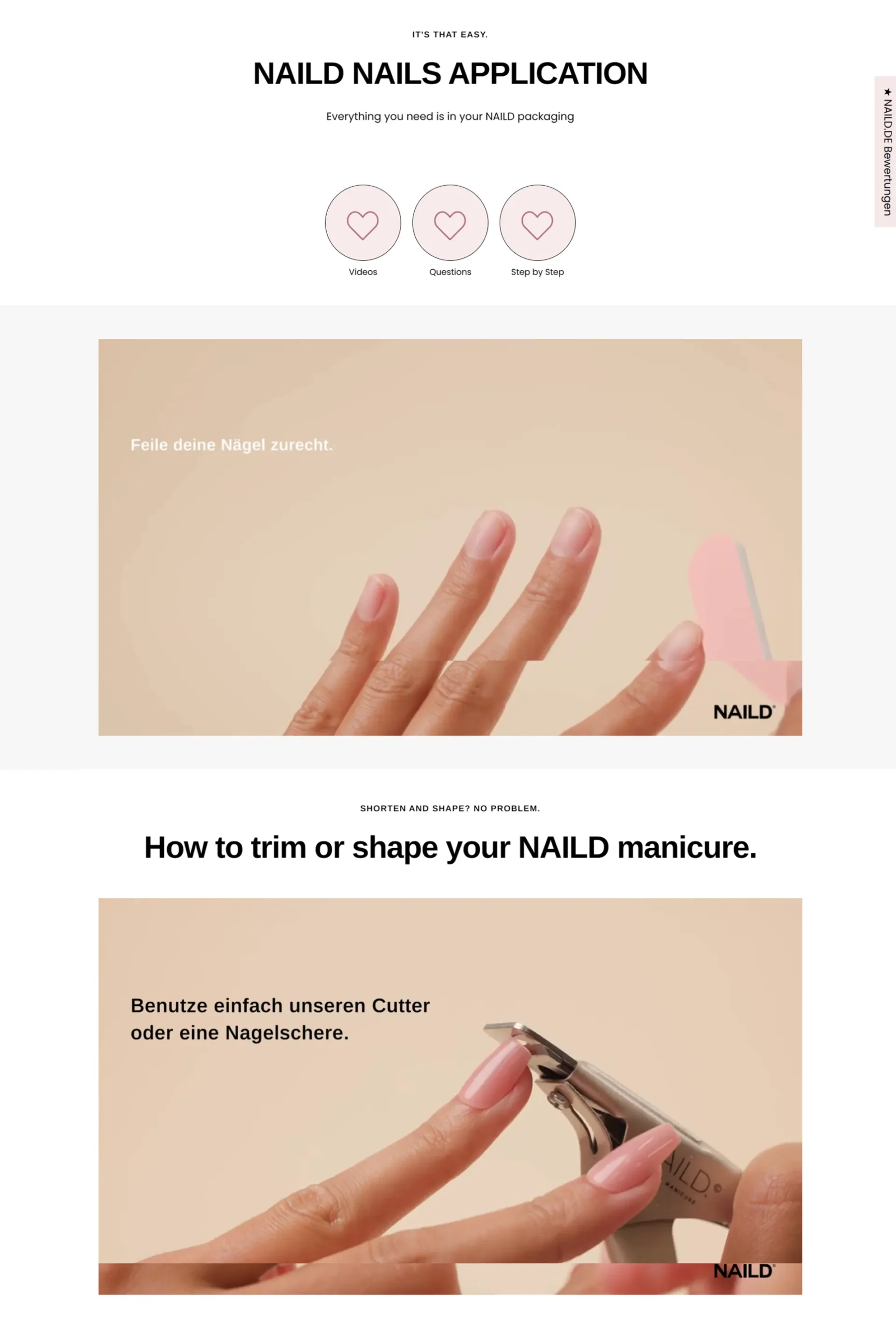NAILD.de – Custom Shopify Store for Nail Salon (DACH Press-On Nails)
