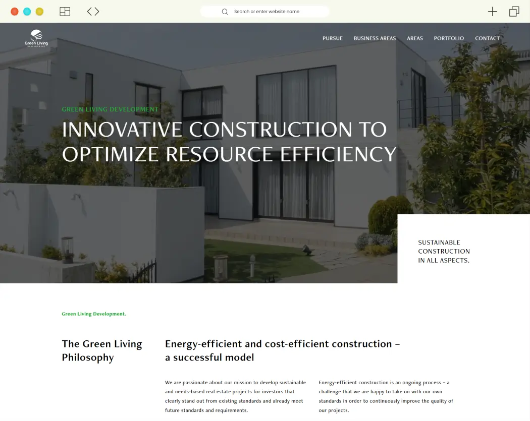 WordPress Website for Sustainable Real Estate Projects - Green Living Development