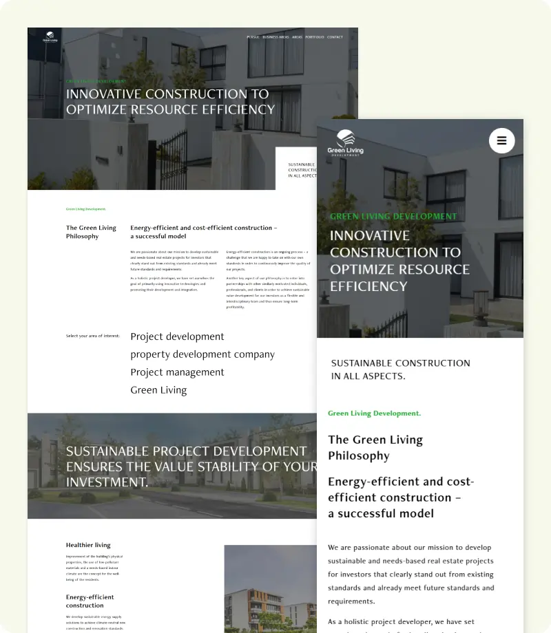 WordPress Website for Sustainable Real Estate Projects - Green Living Development WordPress Website for Sustainable Real Estate Projects - Green Living Development