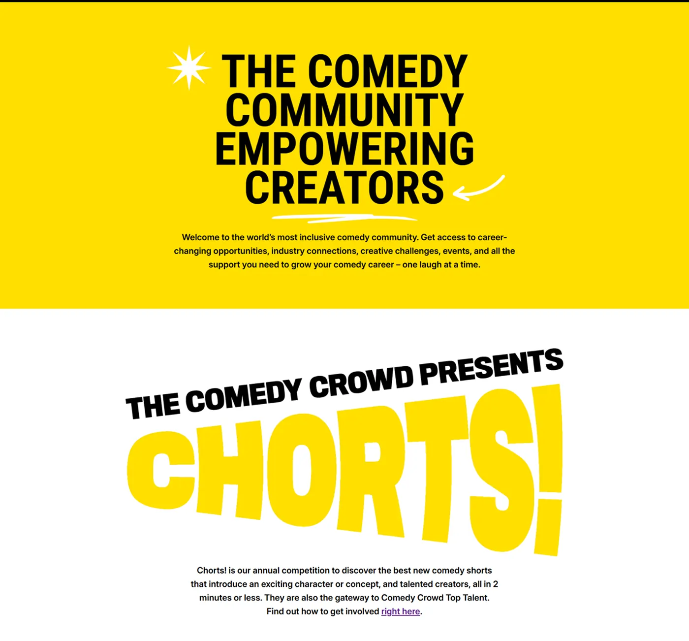 WordPress Website for Comedy Shorts & Interactive Video Showcase – The Comedy Crowd
