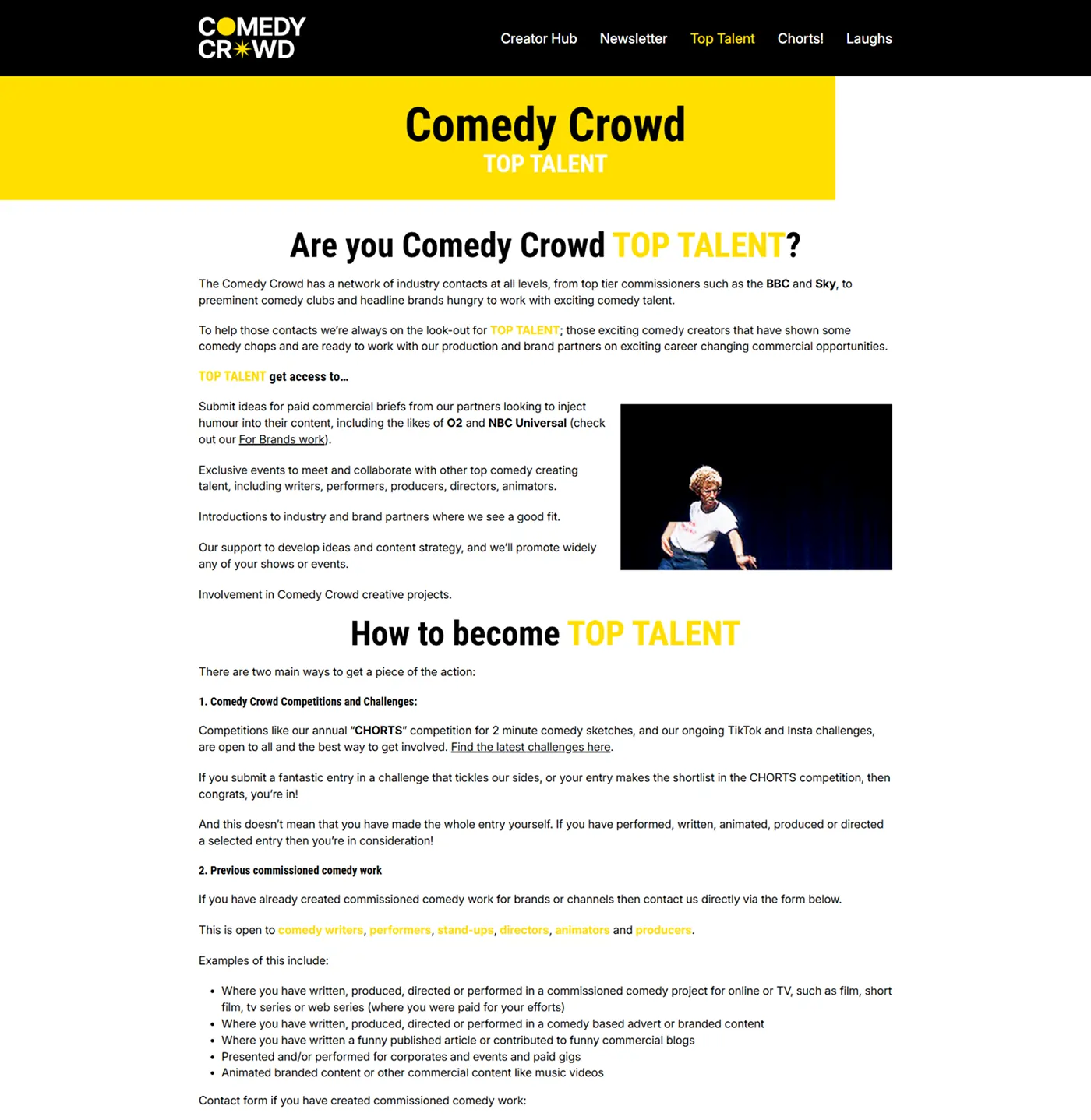 WordPress Website for Comedy Shorts & Interactive Video Showcase – The Comedy Crowd