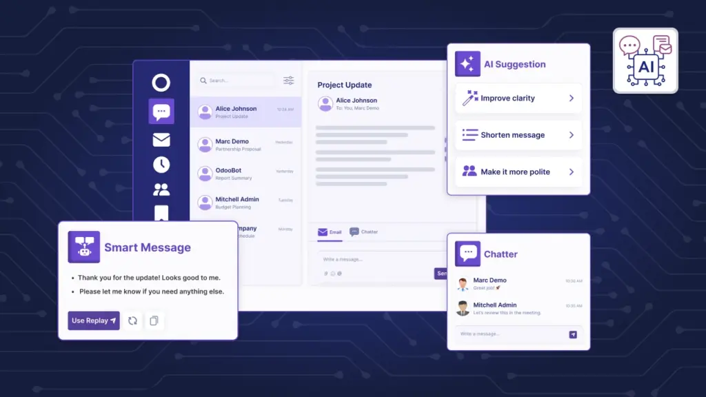 Odoo AI Email & Chatter Assistant Guide: Draft, Rewrite and Summarize Messages