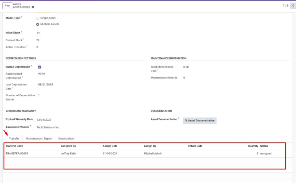 Assign assets to employees (and return) Assign assets to employees (and return)