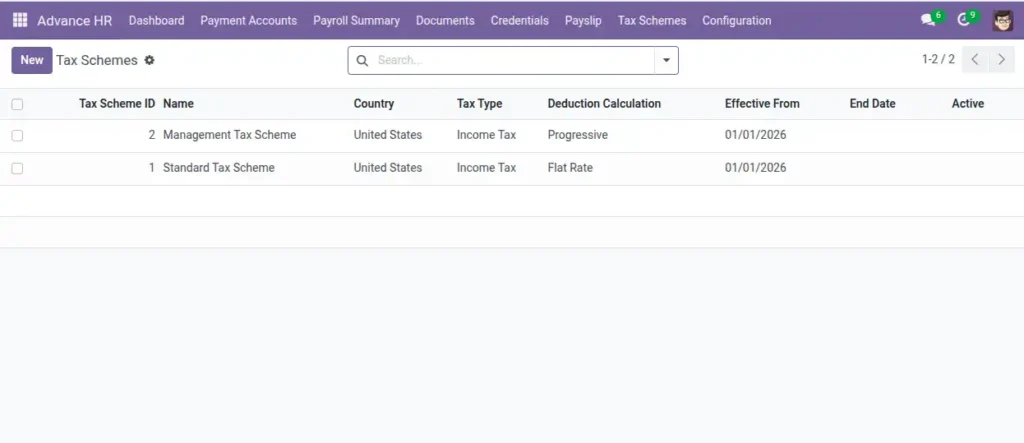 Payroll Groups & Tax Schemes