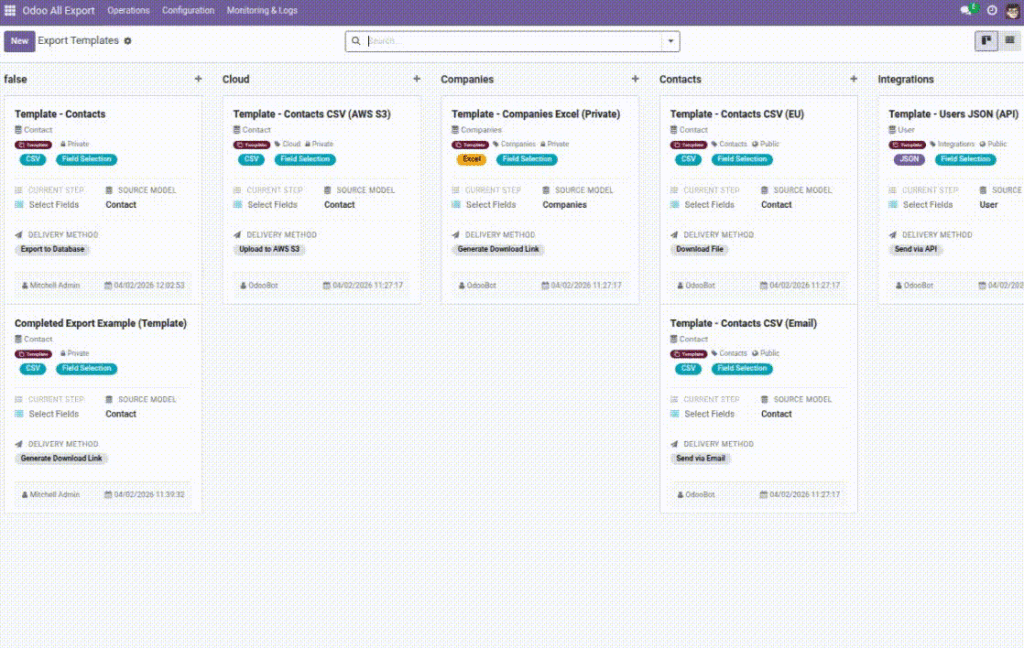Export Templates