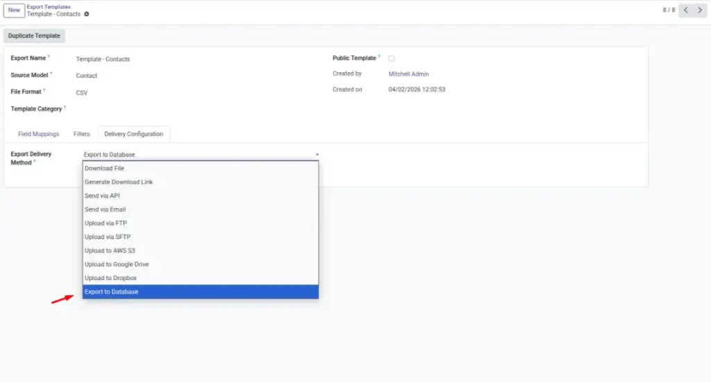Export to Database (PostgreSQL)