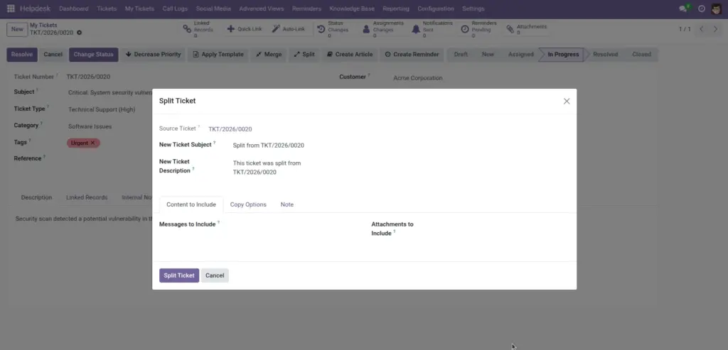 Ticket Split, Merge & History