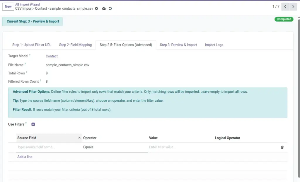 Import Only the Rows You Want (Filters)