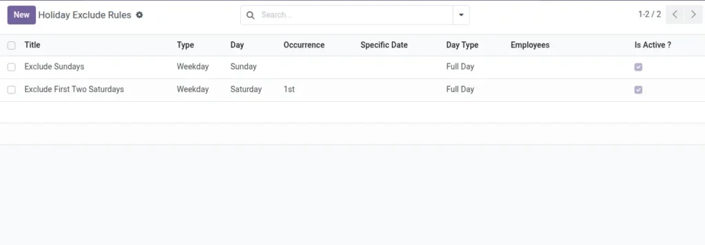Leave Types & Holiday Rules
