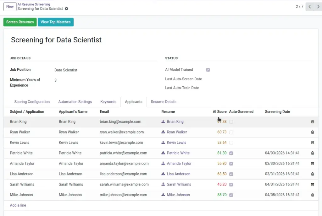 Manage Applicants & Scores
