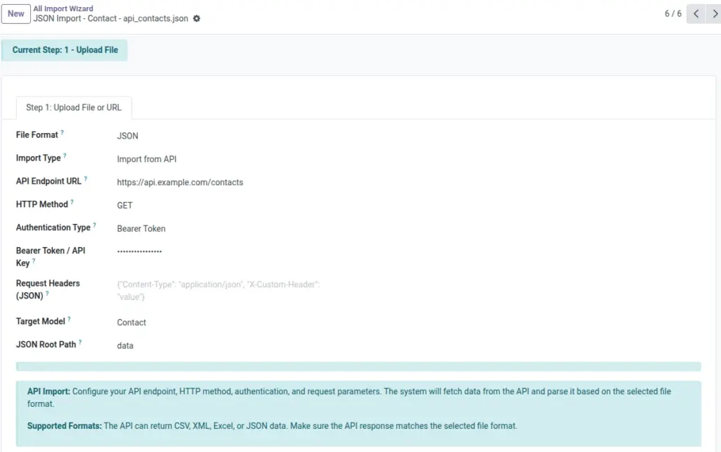 Start an Import (File, URL, or API)