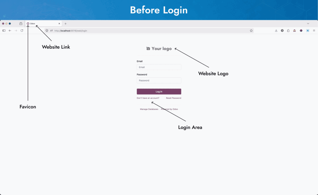 Odoo Login Page Customization & Backend Branding Theme