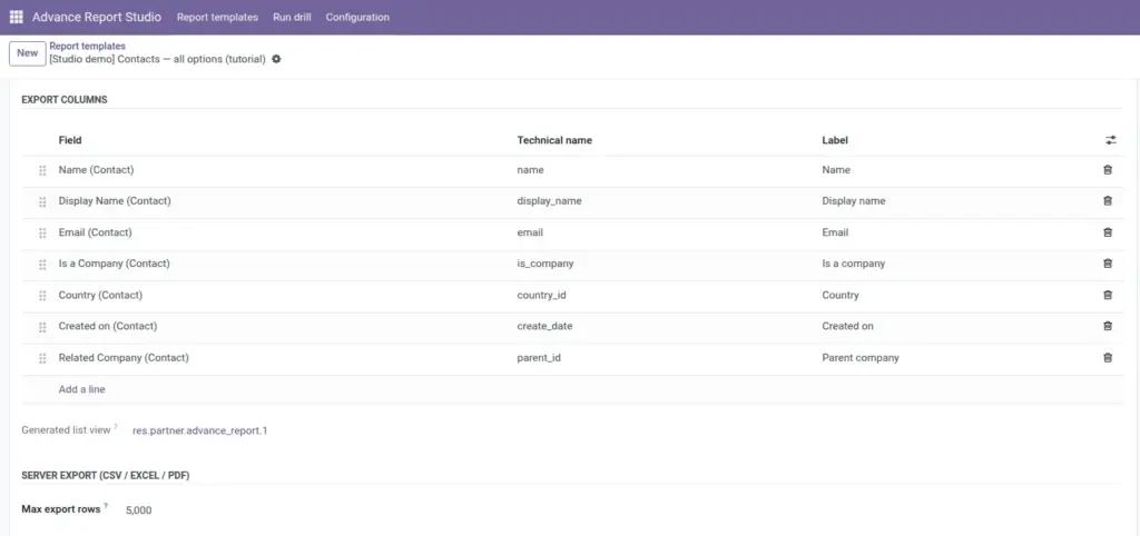Export Columns & Downloads