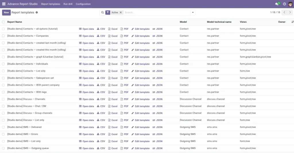 Opening & Running Reports