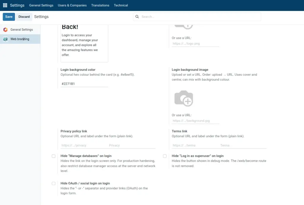Privacy, terms & footer