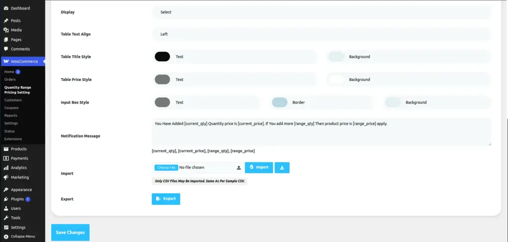 Global Settings