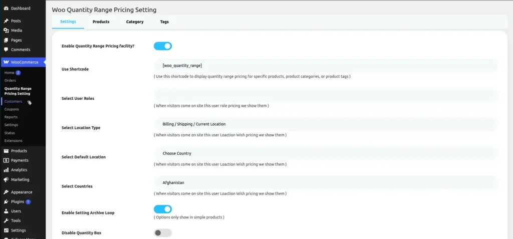Global Settings