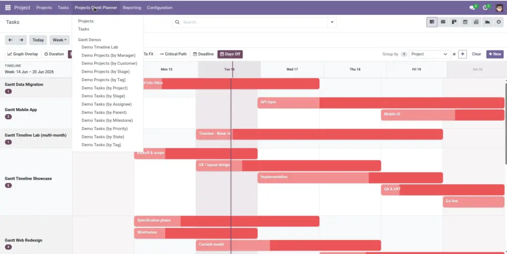 Opening Your Gantt Chart