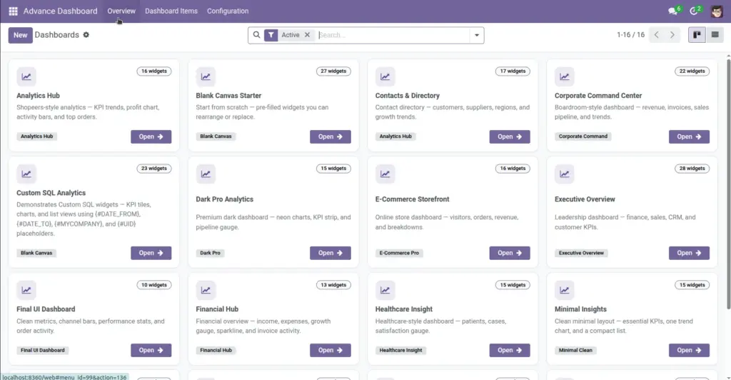 Setting Up Advance Dashboard