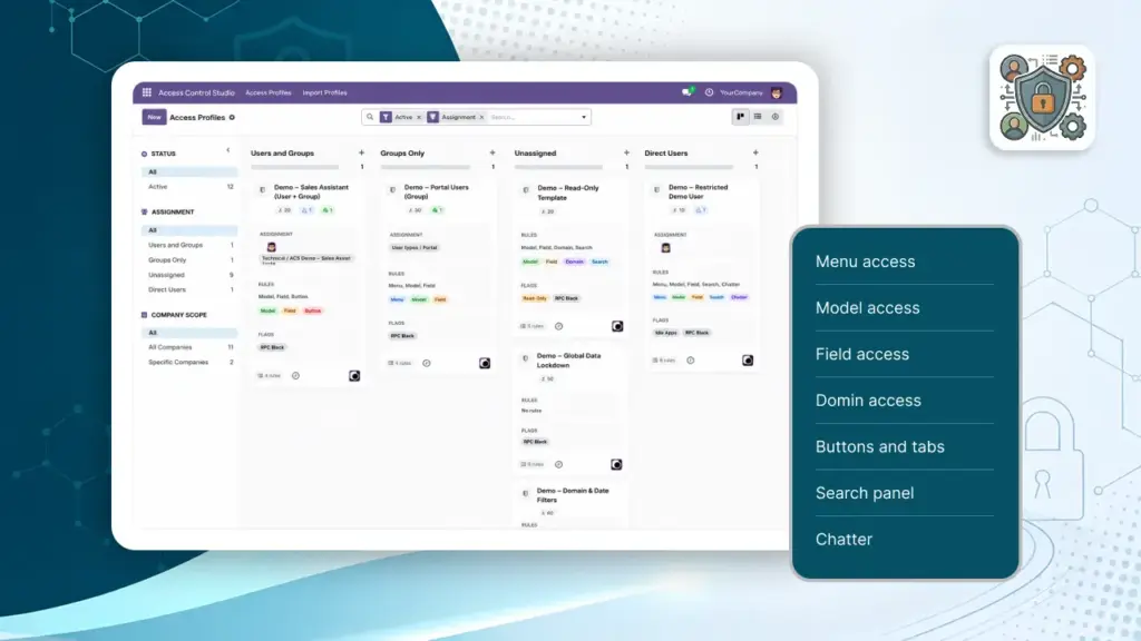 Odoo Access Control Guide: Manage Menus, Fields, Buttons and Records Without Code