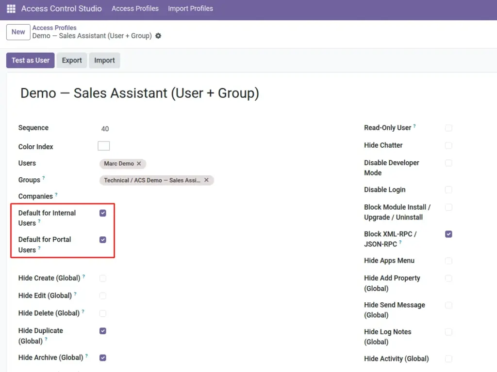 Default Profiles for New Users