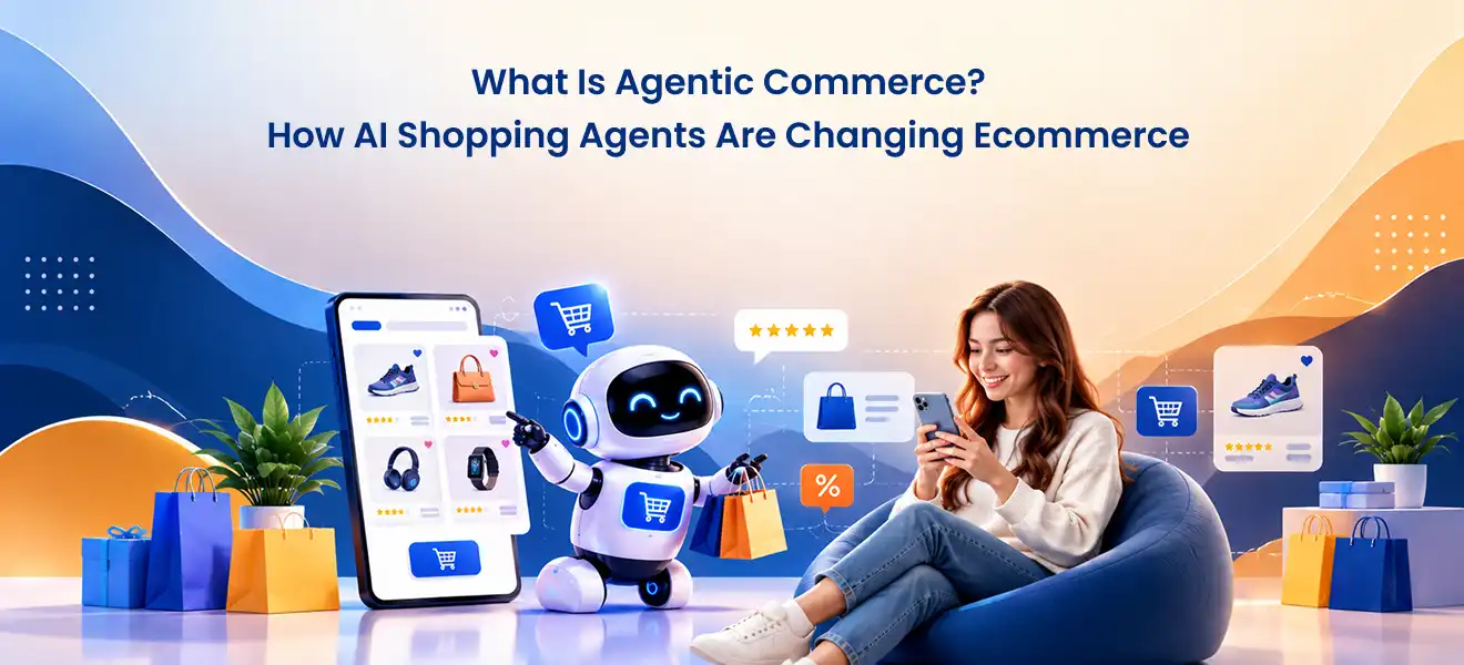 Agentic commerce flow connecting an AI shopping agent with product data payment authorization and fulfillment